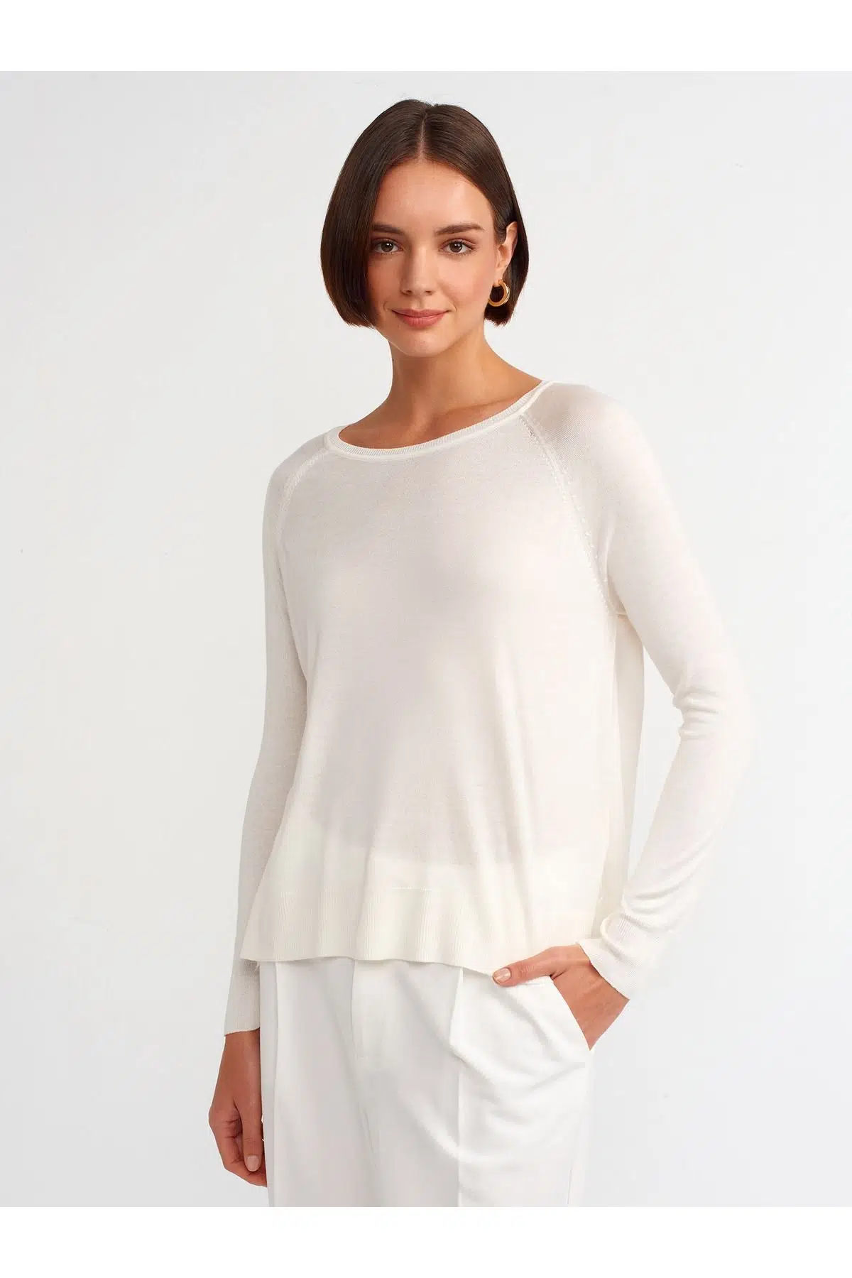 Bisiklet Yaka Basic İnce Triko Kazak 