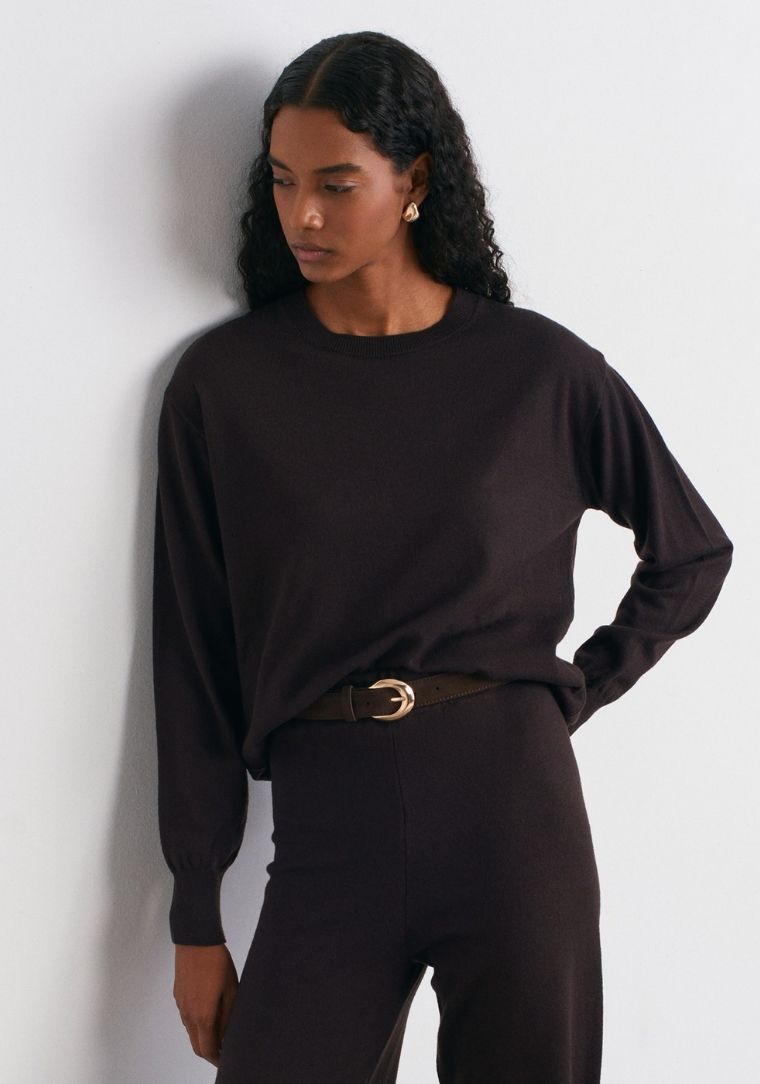 Bisiklet Yaka Basic Triko Kazak 