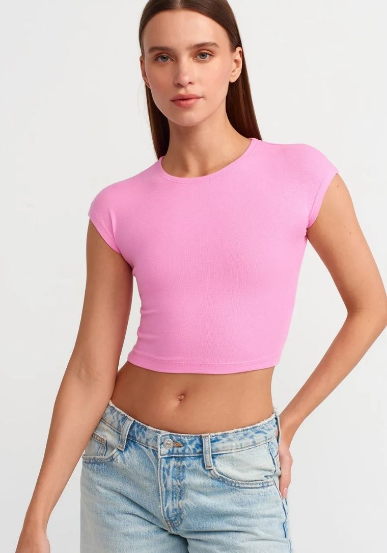 30528 DİL Pamuk Ve Modal Karışımlı Crop Top 
