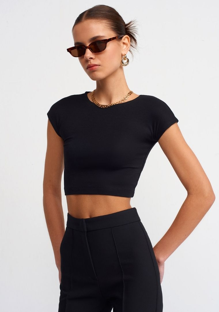 30528 DİL Pamuk Ve Modal Karışımlı Crop Top 