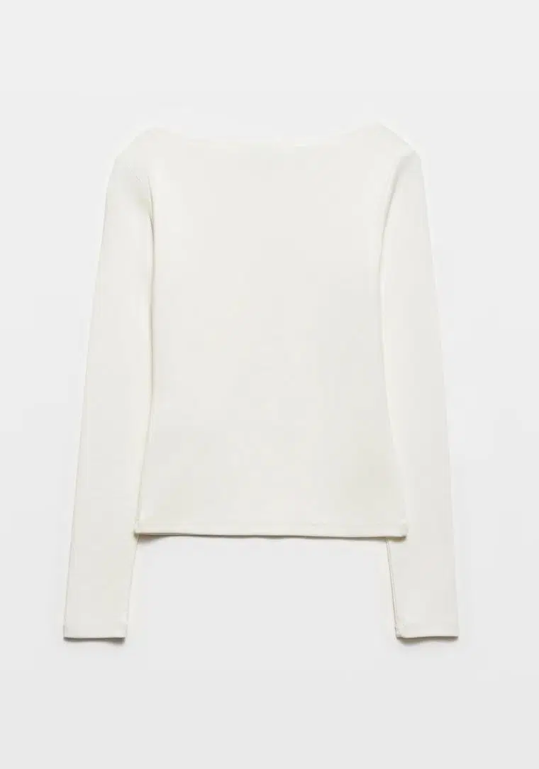 Kayık Yaka Uzun Kollu Top 