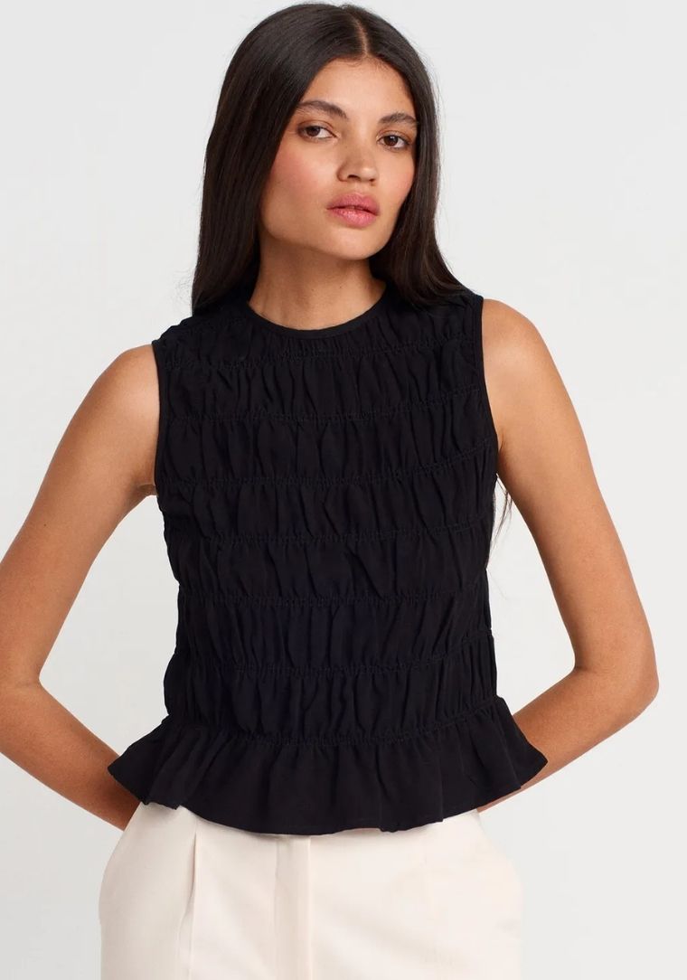 50845 DİL Kolsuz Crop Bluz 