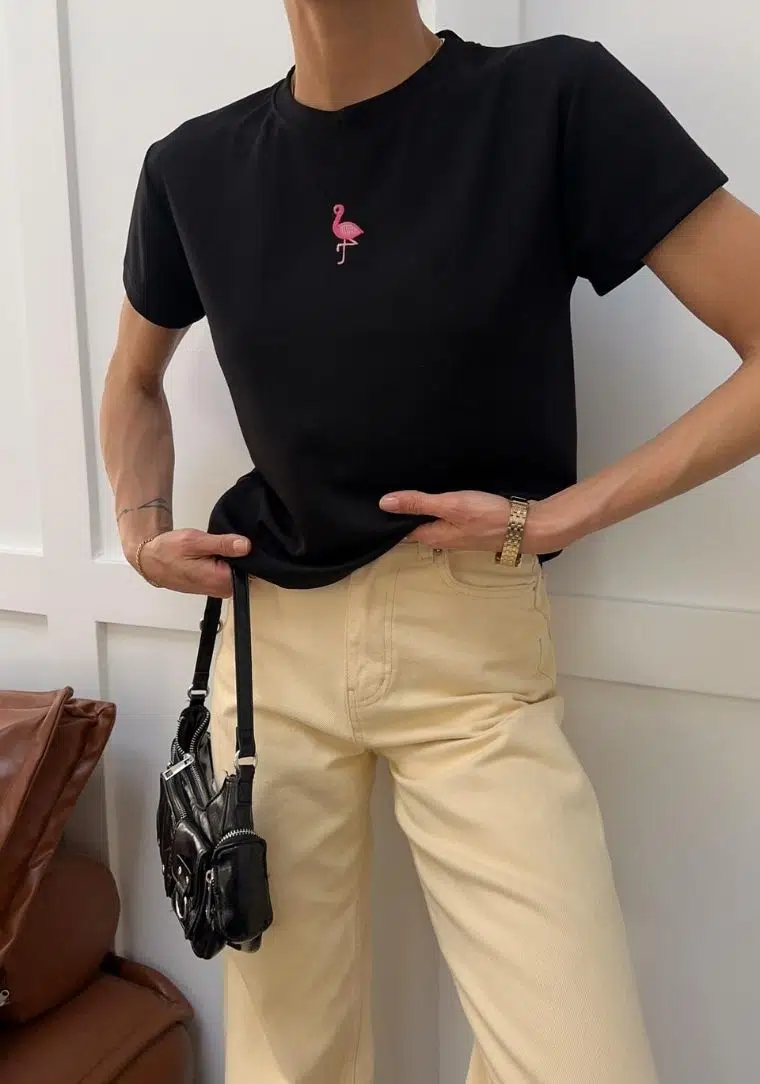 Flamingo Nakışlı Tshirt 