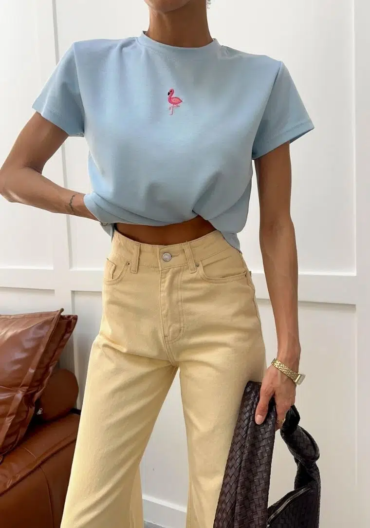 Flamingo Nakışlı Tshirt 