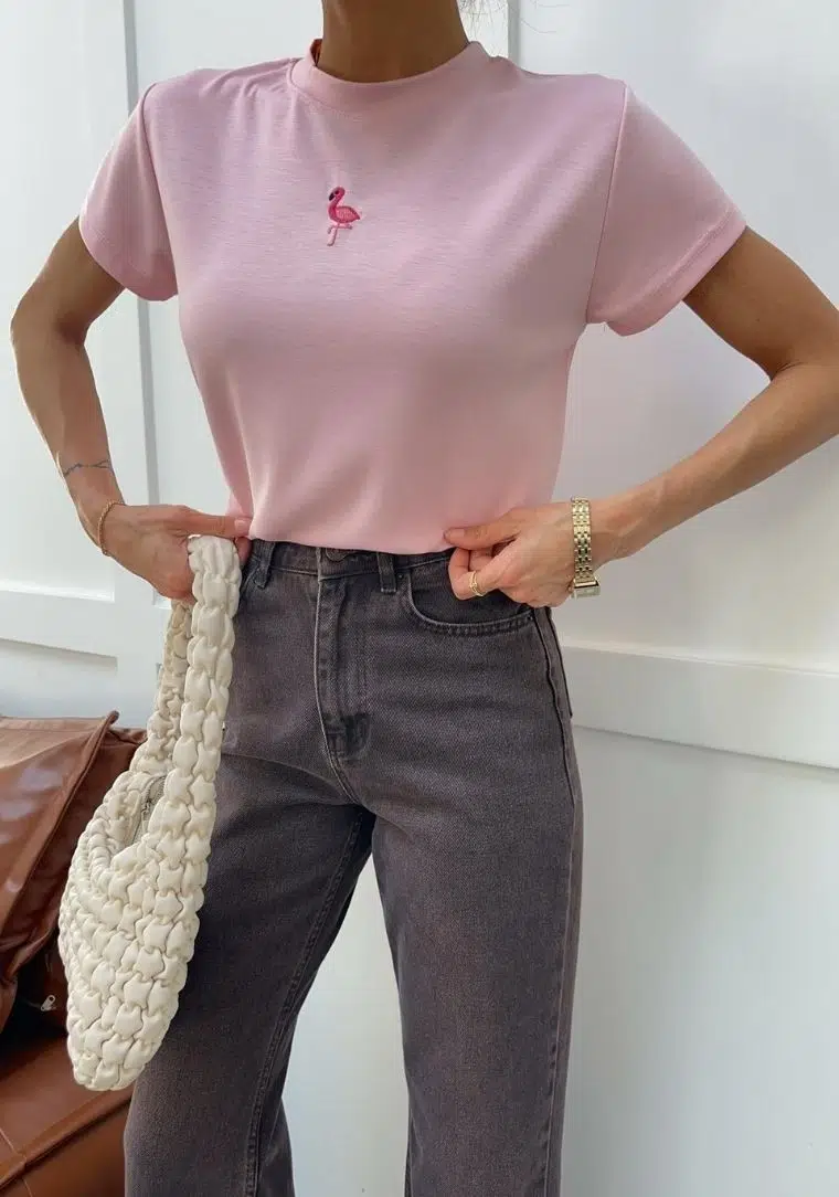 Flamingo Nakışlı Tshirt 
