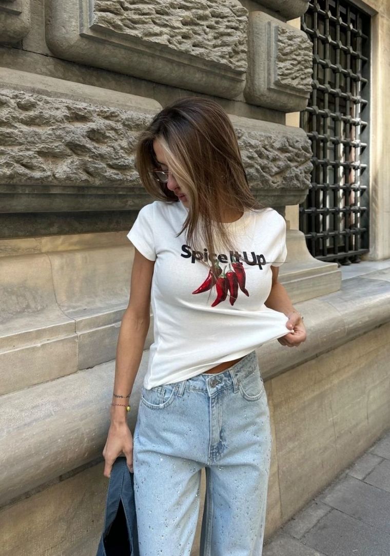 S0017702 BSM Biber Baskılı T-Shirt 