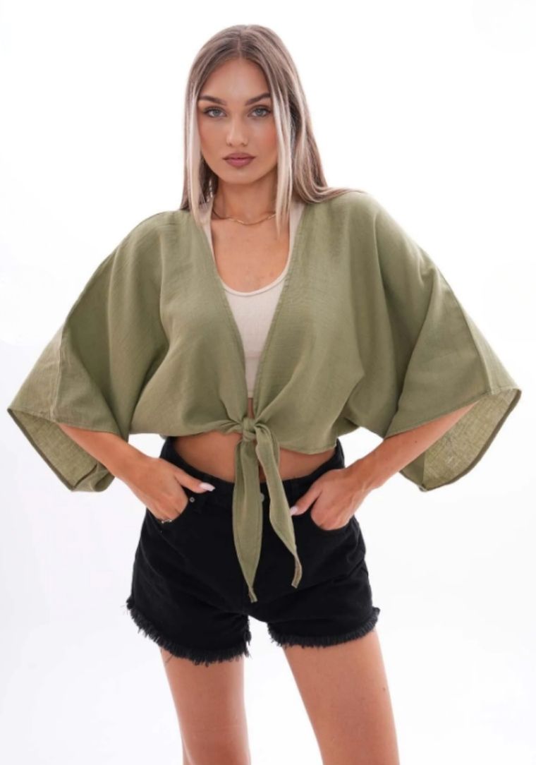 S0018376 BSM Bel Bağlamalı Bluz 